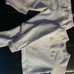 Roots sweat suit medium  light pink